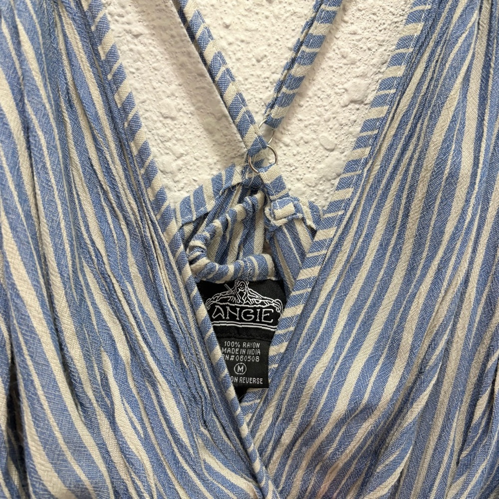 Angie Blue and White Striped Maxi Dress Size M - Picture 4 of 4